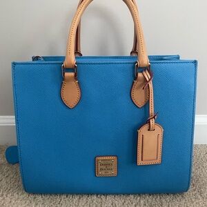 Dooney & Bourke Blue Pebbled Leather Tote Bag and Wallet